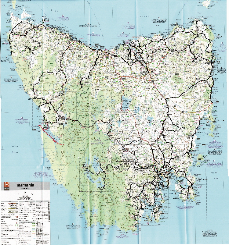 marked Tasmania Map